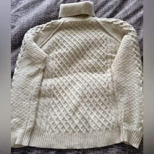 Vince Cream Turtleneck Cable Knit Sweater